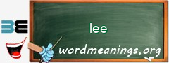 WordMeaning blackboard for lee